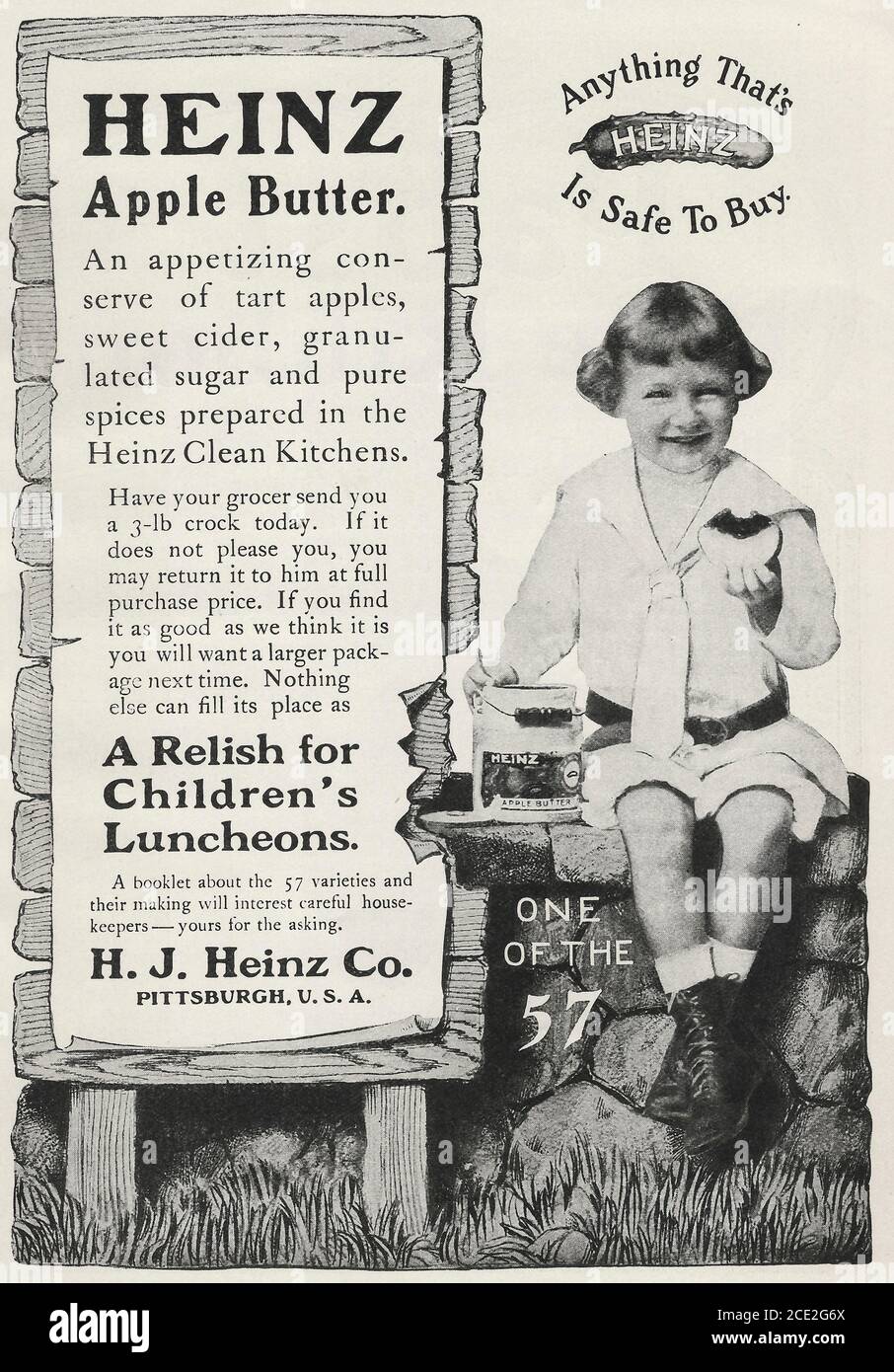 Publicité pour Heinz Apple Butter, vers 1920 Banque D'Images