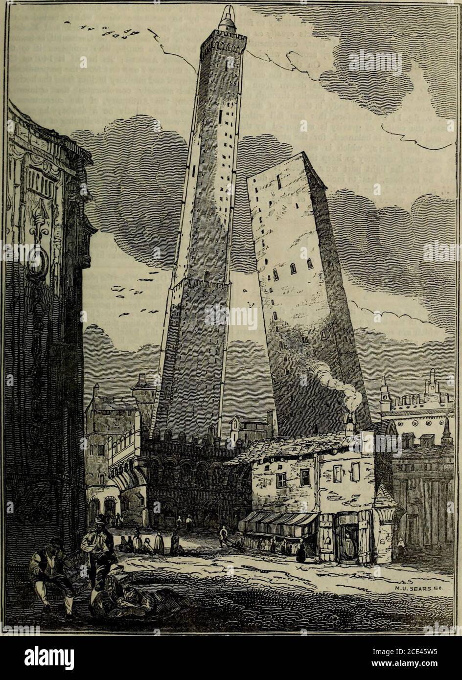 . Le magazine du samedi . MNG^n^int^ 30^, 1833. J'ai un prix ! Un Penny. SOUS LA DIRECTION DU COMITÉ DE LA LITTÉRATURE GÉNÉRALE ET DE L'EDUCATIONAPPOINTED PAR LA SOCIÉTÉ POUR LA PROMOTION DE LA CONNAISSANCE CHRÉTIENNE. Vol. II Xili. LKA.ni^vu iUWl^UA Oi BULOU-XA. 114 LE MAGAZINE DU SAMEDI. [MARS 30, TAV/ERS. Ces spécimens curieux de l'architecture se permettent, per-hap, le plus strilcing et remarquable examplesin existence de ce principe important de la loi de la gravitation, qu'un corps sera soutenu, ou volonté, à condition que sa ligne de direction tombe dans Usbase - c'est-à-dire, dans le pH commun Banque D'Images