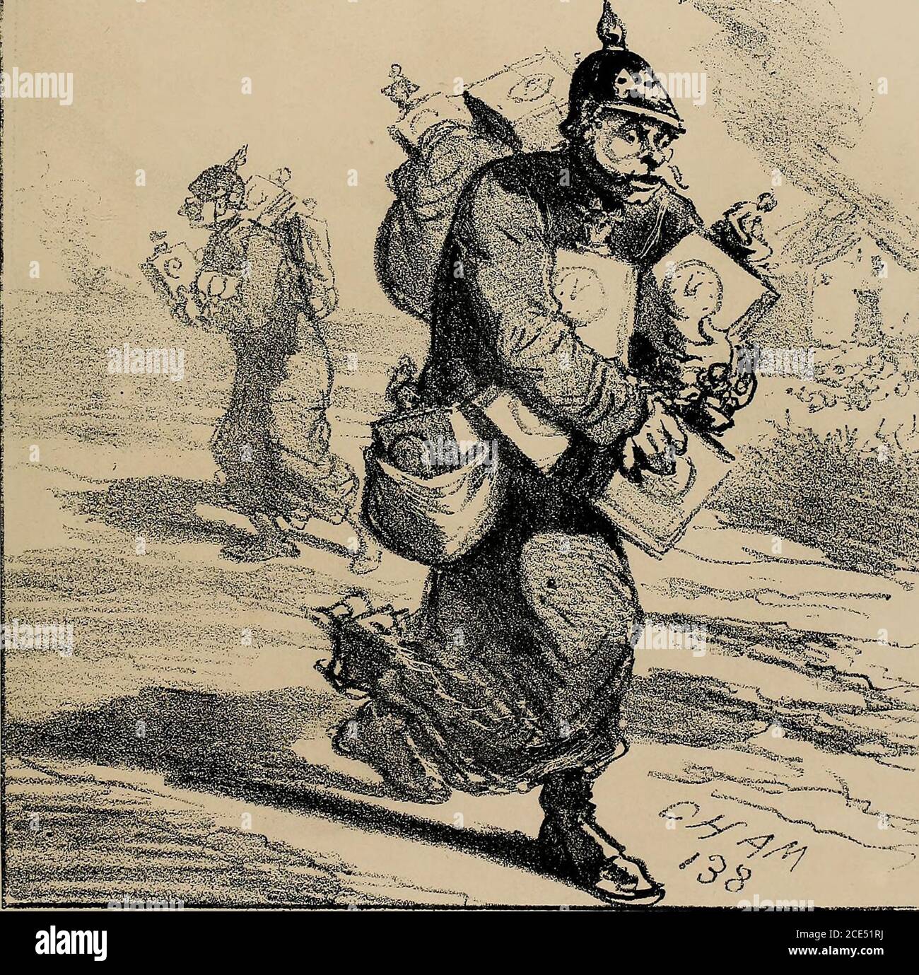 . Album du siège : recueil de caricatures publiques pendentif le siège dans le Charivari . L LMPTRG C est LA P,U, *%&gt;&. mÈêÈhMtëÈ * 111 -^-^ 1 ils aumont beau importateur les pendules, ils nempêcheront pas lheure Je la vengeance de sonner. ISiBSgssswft ?- r^vacfS** ssNBSsiawsefcswj*?? Banque D'Images