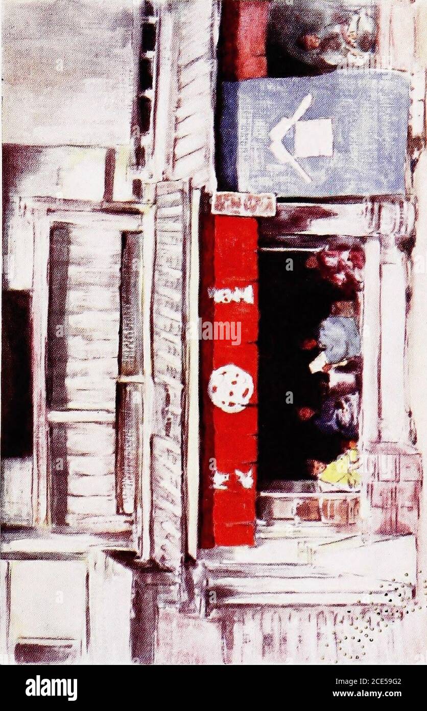 . Le Japon, un record en couleur . t à la fois que ce petit gentleman digne était artiste d'rue. De la photo que nous avons dérivé au Drama, andDanjuro était très curieux de savoir quelque chose d'ourwork à Londres, et maintenant et puis, comme il a pluté avec des questions pertinentes, je pensais que j'ai détecté un plaisir scintillant derrière son attitude inépuable. A lastthe questions a plu autour de moi si rapidement, et wereso terriblement au point, que je me sentais complètement ashamedet ne savait pas comment lui répondre. Je savais que thathe était un artiste, regardant son travail du point de vue artistique purelythe, et en tant qu'artiste je connaissais thatit Banque D'Images