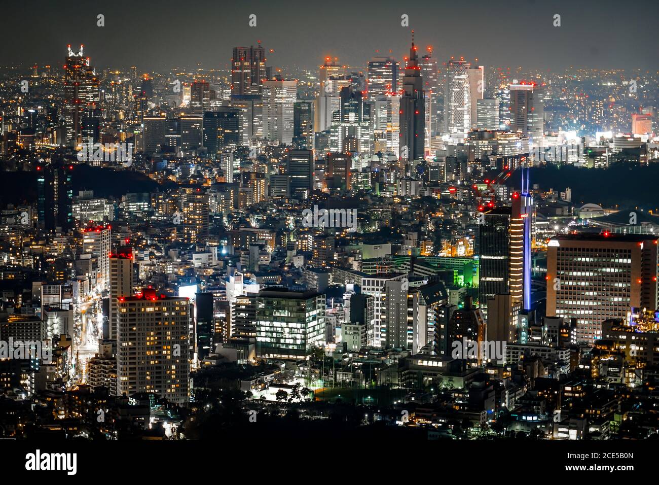 Bâtiment Shinjuku avec vue de nuit Banque D'Images