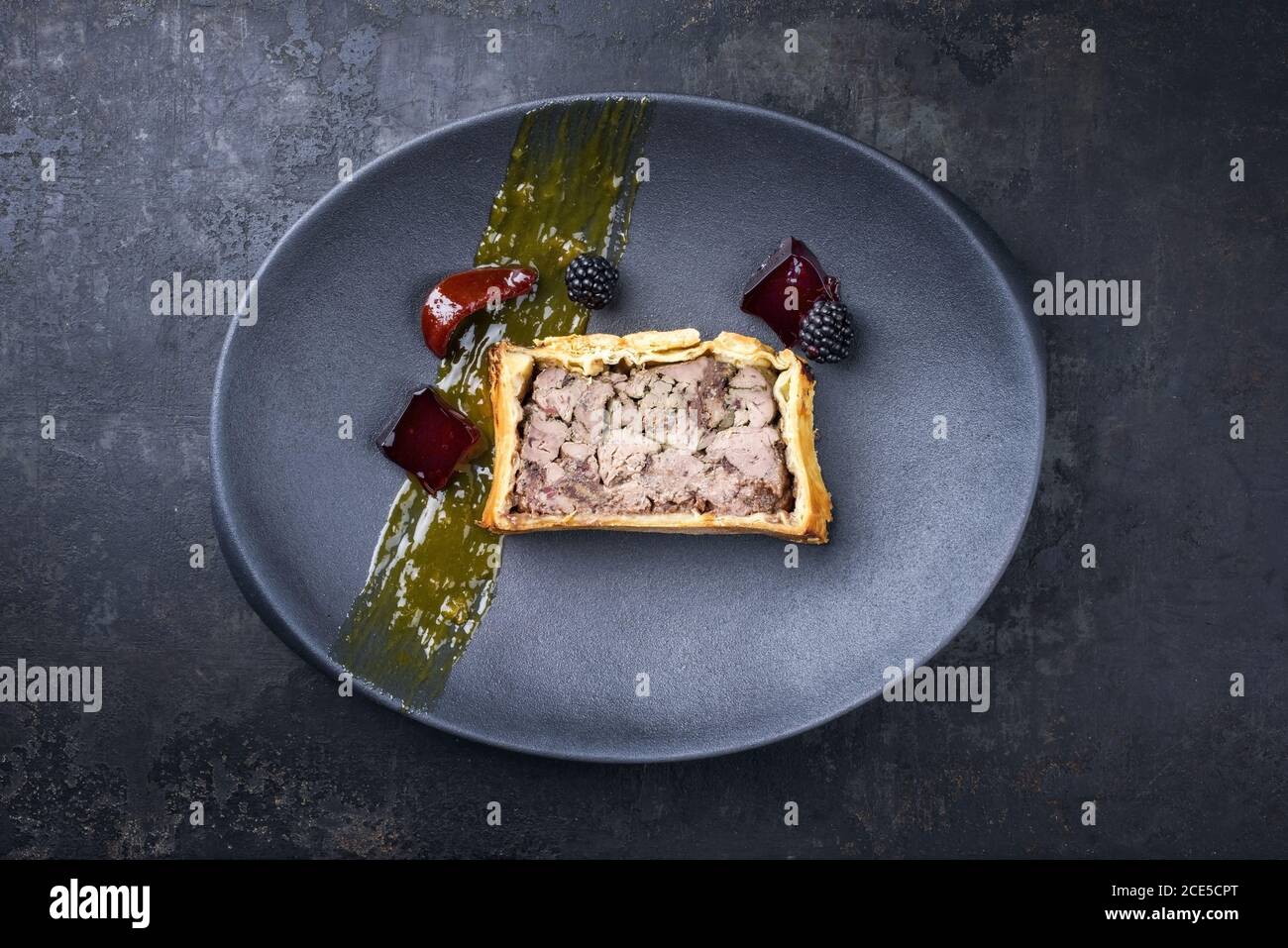 Pâté français en croute avec foie d'oie Banque D'Images