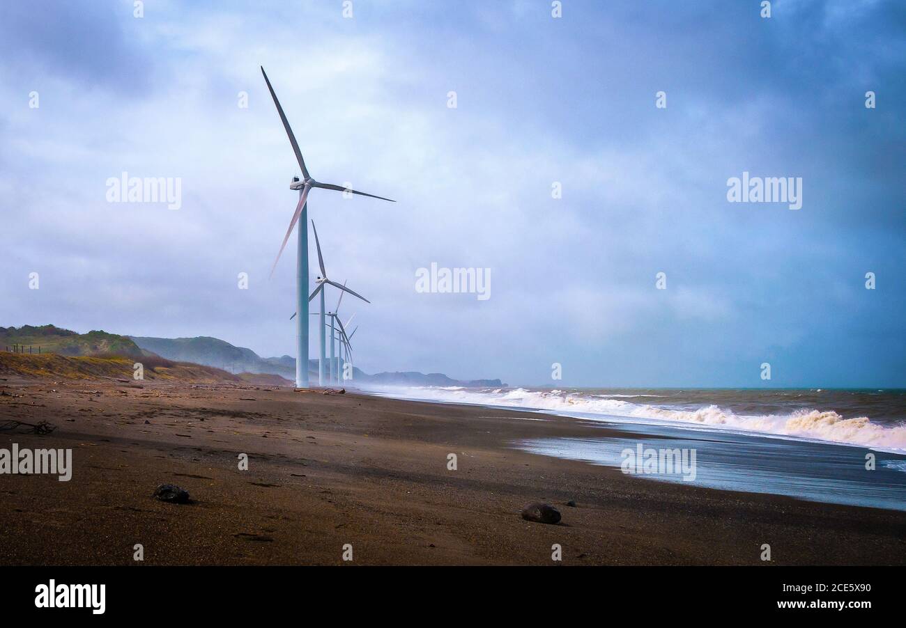 Éoliennes, Bangui, Ilocos Norte, Philippines Banque D'Images