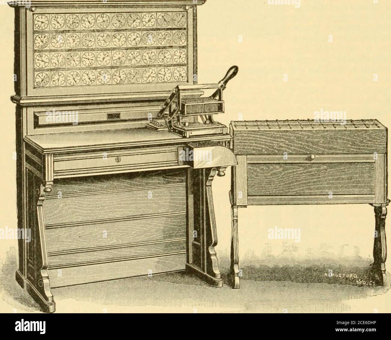 . Mécanisme moderne, présentant les derniers progrès dans les machines, les moteurs, et la transmission de puissance, étant un volume supplémentaire à la cyclopedia de mécanique appliquée d'Appletons . Figure 4.—compteur. Figure 5.—la machine de tabulation électrique Hollerith. De mâles et de femelles, blancs et de couleur, simples, mariés, veufs, etc., les bornes de liaison du tableau de commutation correspondant à ces données sont reliées aux bornes de liaison de la MACHINE DE TABULATION. 835 numéros sur lesquels ces articles doivent être comptés. S'il est également désiré d'astorquer les cartes en fonction des groupes d'âge, par exemple, les bornes de liaison o Banque D'Images