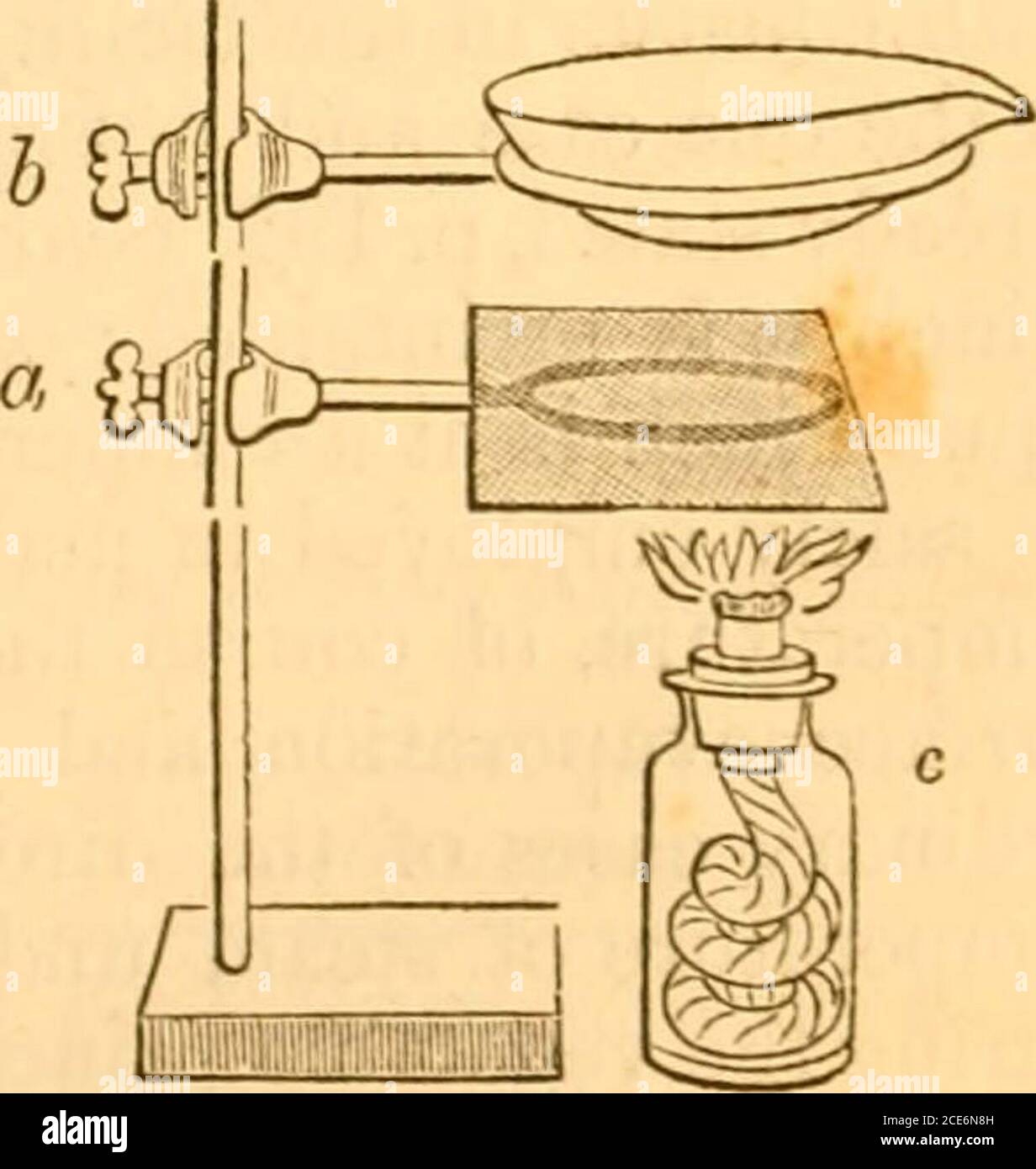 . Un traité sur la pharmacie .. . source de chaleur. 2d. Par un bain de sable. 3d.par un bain d'eau. 4e. Par un bain de vapeur. Chaque fois qu'une solution végétale est EVAPO-évaluée par une application directe de chaleur, il doit être à une élévation de la chaudière ou de la lampe, comme ne pas être touché par la flamme, de sorte que la chaleur doit être com-munite par radiation. Lorsque les heatis sous contrôle parfait, comme dans un four à gaz, ce plan n'est pas répréhensible, et peut bébstitué pour l'utilisation d'une eau baignée avec l'avantage d'être élevé au point d'ébullition, ou enfoncé en dessous de lui atplaisir. Figure 168 présente une disposition pour le Banque D'Images