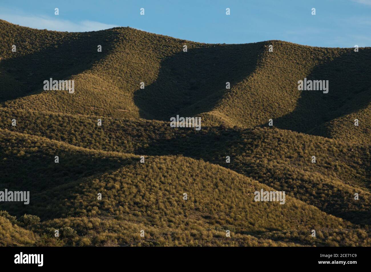 Collines ondulantes dans le désert de Tabernas en Espagne Banque D'Images
