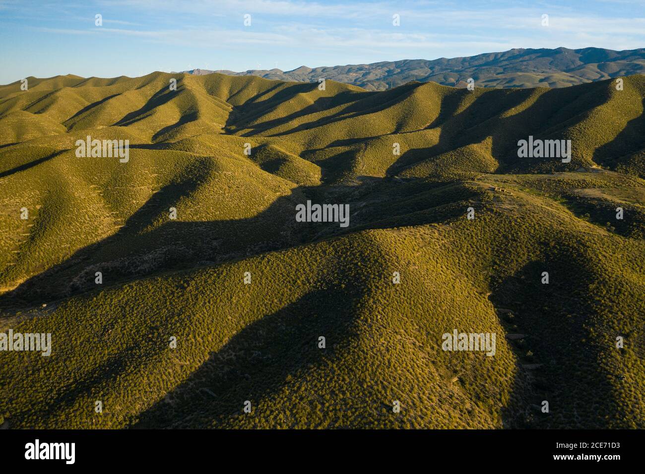 Collines ondulantes dans le désert de Tabernas en Espagne Banque D'Images