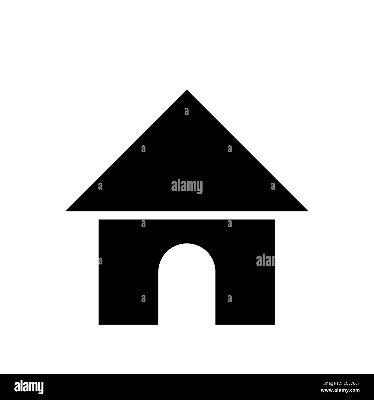 maison symbole d'accueil plat icône noire illustration vectorielle Illustration de Vecteur