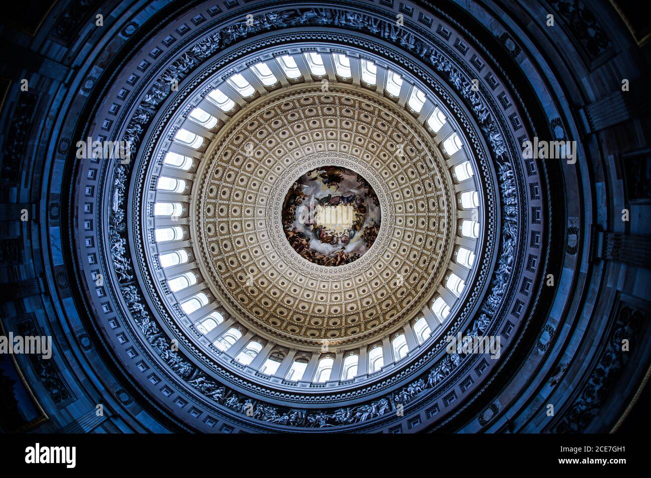 Peinture au plafond du Capitole des États-Unis (Capitole des États-Unis) Banque D'Images