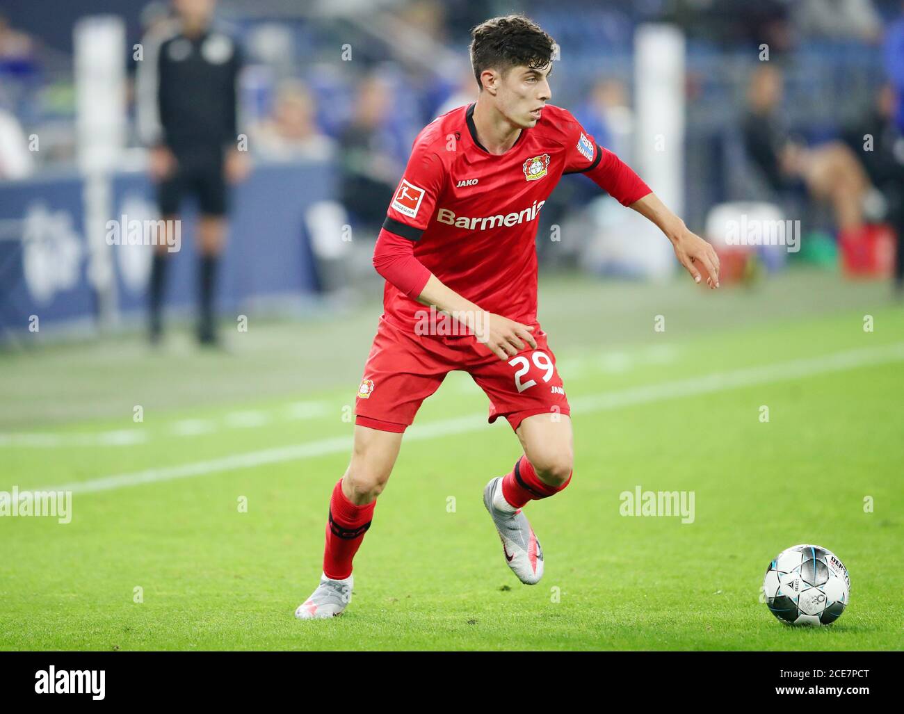 Veltins Arena Gelsenkirchen Allemagne 14.6.2000, saison de football Bundesliga 2019/20 match jour 31, FC Schalke 04 (S04, bleu) vs Bayer 04 Leverkusen (B04, rouge) — Kai Havertz (B04) Koepsel/Witters/Pool/via Kolvenbach Banque D'Images