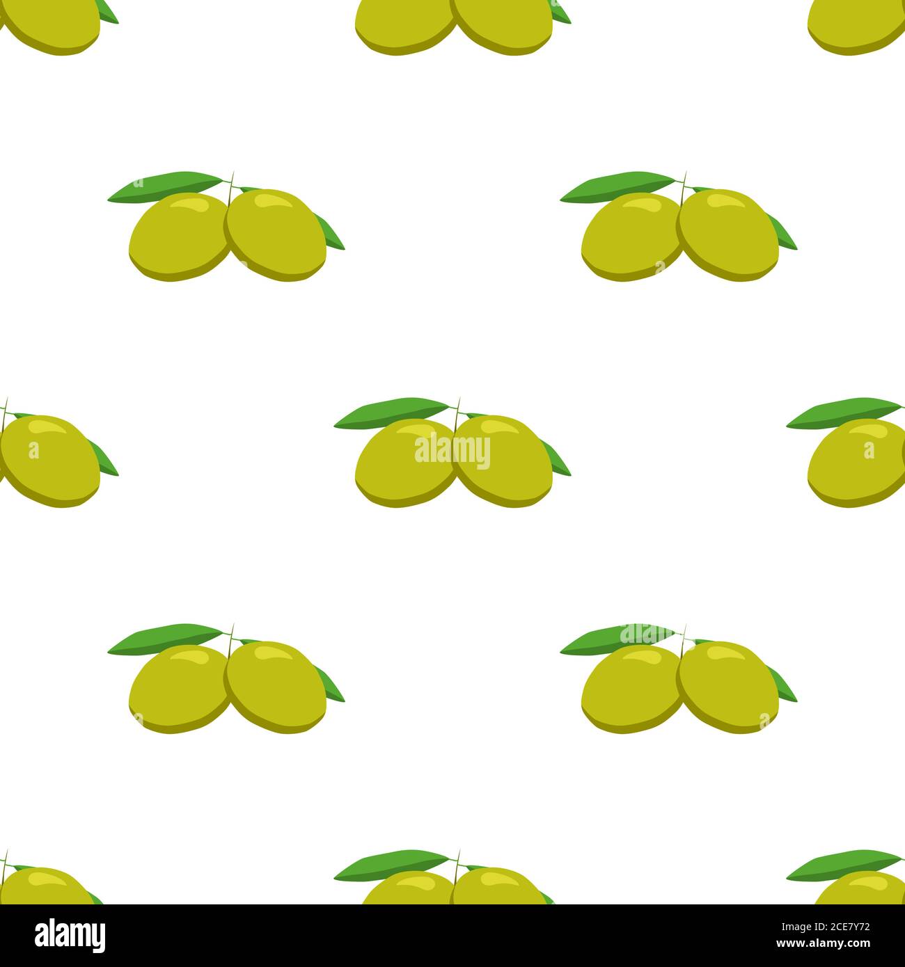 Illustration sur le thème de l'olive italienne à motif lumineux, baie d'huile pour le phoque. Motif de baies composé d'une belle olive italienne, de nombreuses herbes d'huile. Simple Illustration de Vecteur