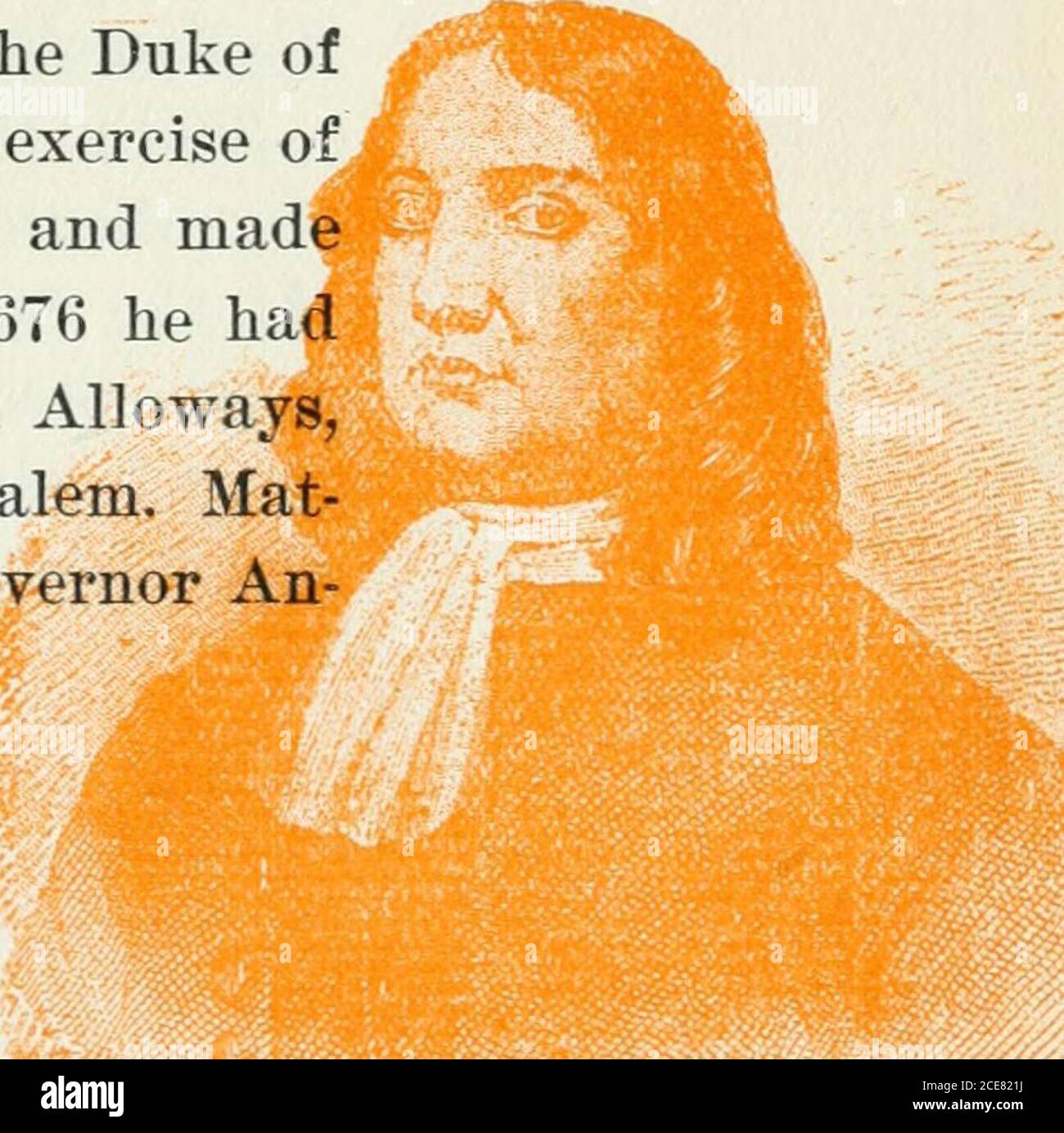 . New Jersey en tant que colonie et en tant qu'État : un des treize originaux . césablement soumis au gouvernement de NewYork ont été rencontrés avec des réfusals impératifs. Un mandat d'arrêt a été émis pour Fenwicks ar-Rest par le duc des officiers de Yworks à New Castle, Delaware. Malgré ses revendications de titre, Fenwick a été radié par ordre du gouverneur Andros pendant la partie de décembre 1676. En janvier, 1676-77, Fenwick a comparu devant un tribunal spécial à New York, où il a été détenu en caution de £500 ne pas agir à titre public, et a donné une servitude de £500 pour poursuivre un appel au Roi. EE-loué sur libération conditionnelle, Fenwick Banque D'Images