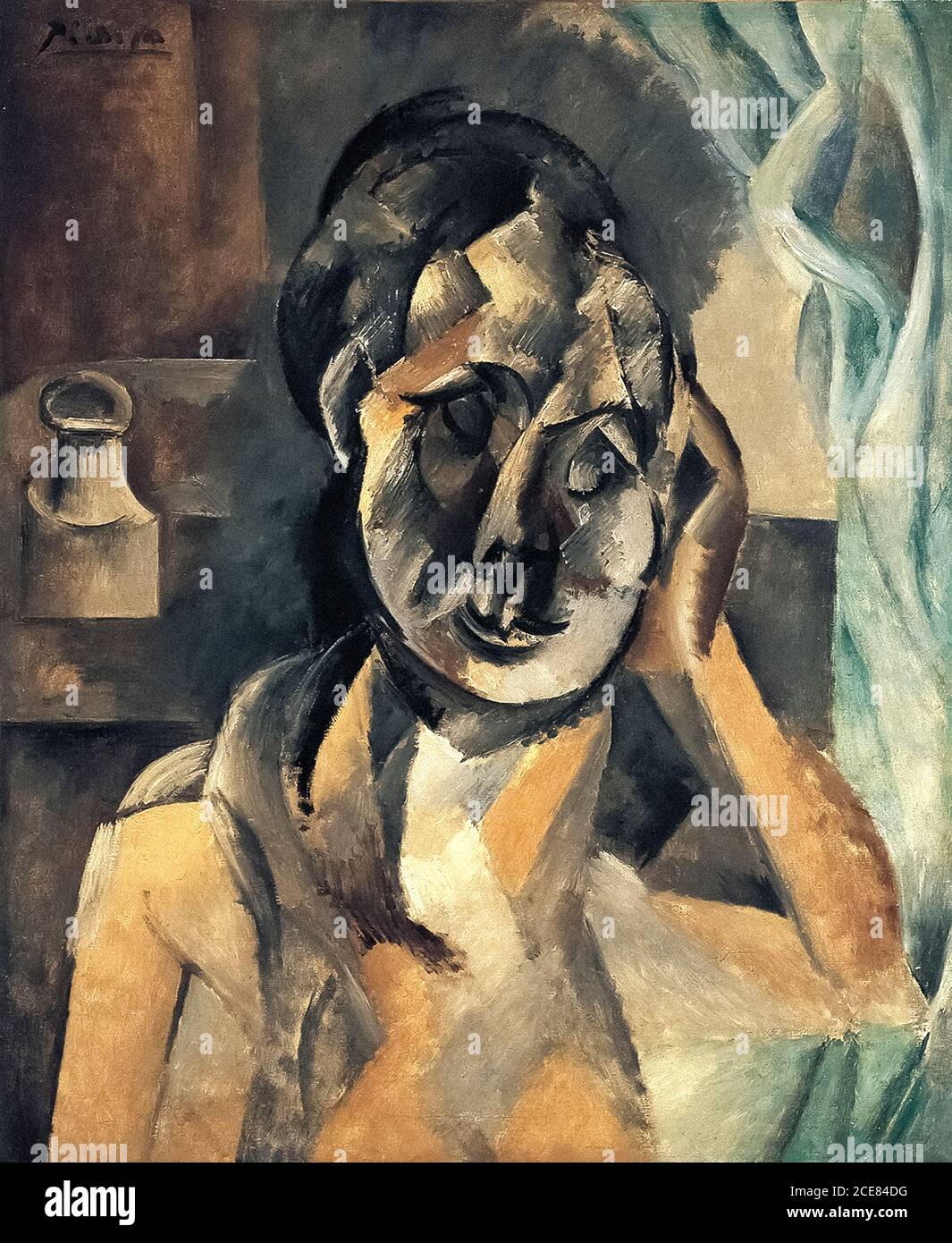 Pablo Picasso « Femme avec pot de moutarde »- 1910 Banque D'Images