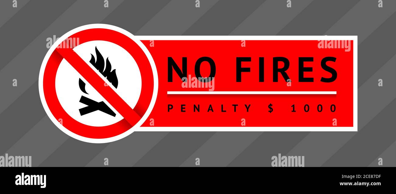 Panneau d'interdiction pas d'incendie, étiquette tendance, prêt à imprimer  Image Vectorielle Stock - Alamy