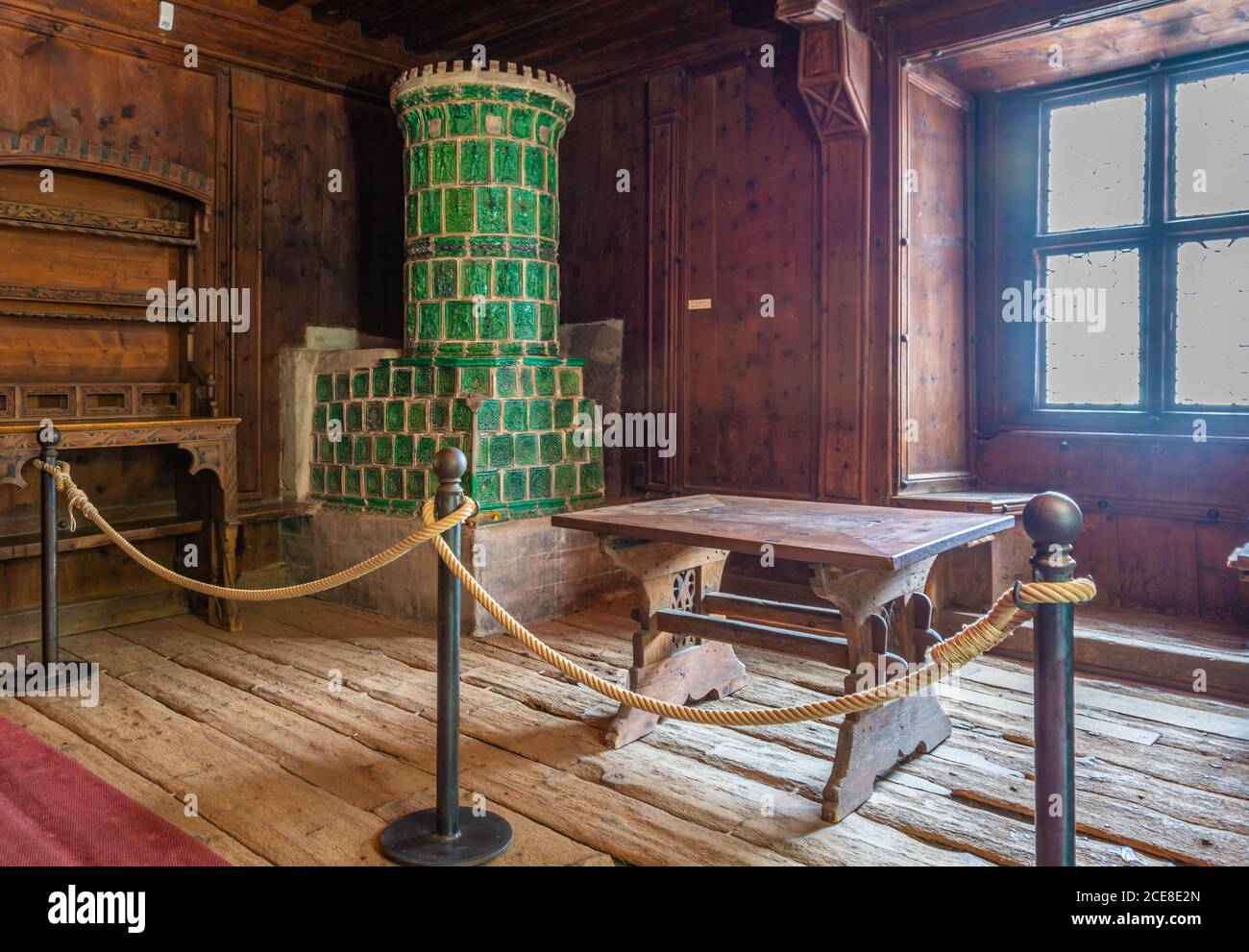 Chambre intérieure du château princier médiéval de Merano dans le Trentin-Haut-Adige situé dans le centre historique de la ville du Tyrol du Sud. Merano, Bolz Banque D'Images