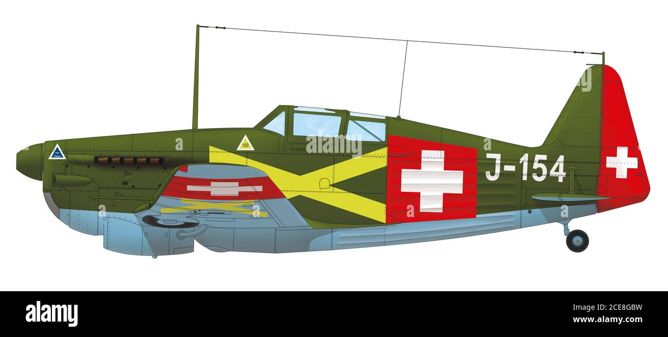 EKW D.3801 (J-154), titulaire de licence Morane-Saulnier M.S.412, de la Swiss Air Force, 1943 Banque D'Images