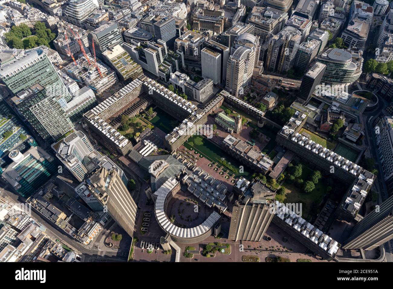 Vue aérienne de Londres avec le Barbican Center. Banque D'Images