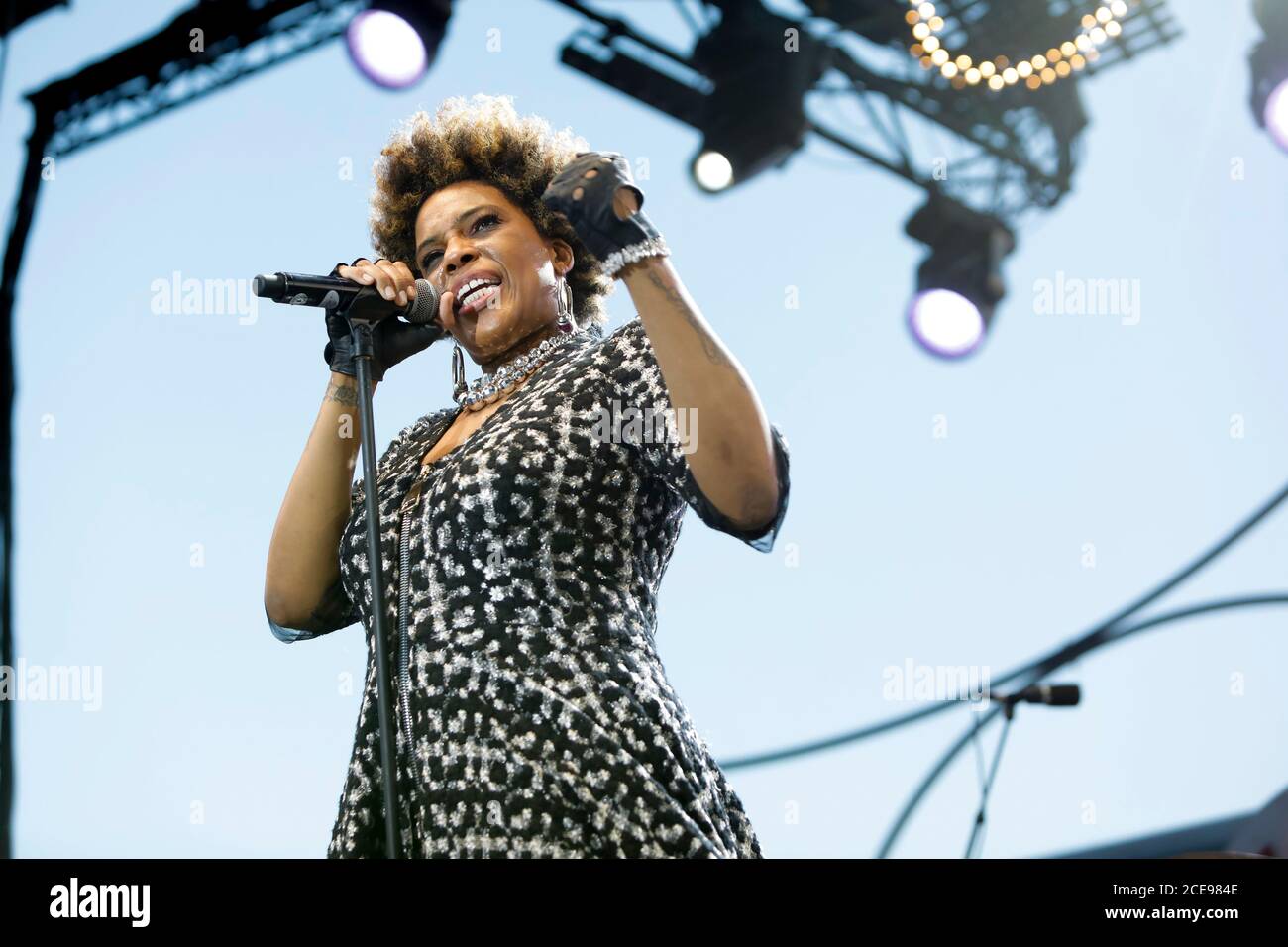 Festival de Jazz 'Jazz a Juan' à Juan-les-Pins (sud-est de la France) le 19 juillet 2017: Le chanteur Macy Gray en concert Banque D'Images