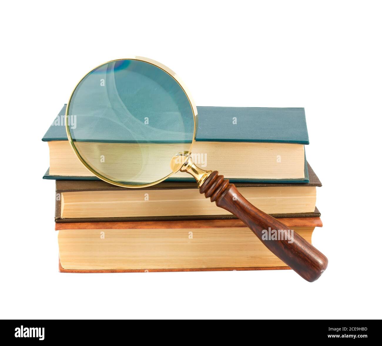 Livres et loupe Banque D'Images