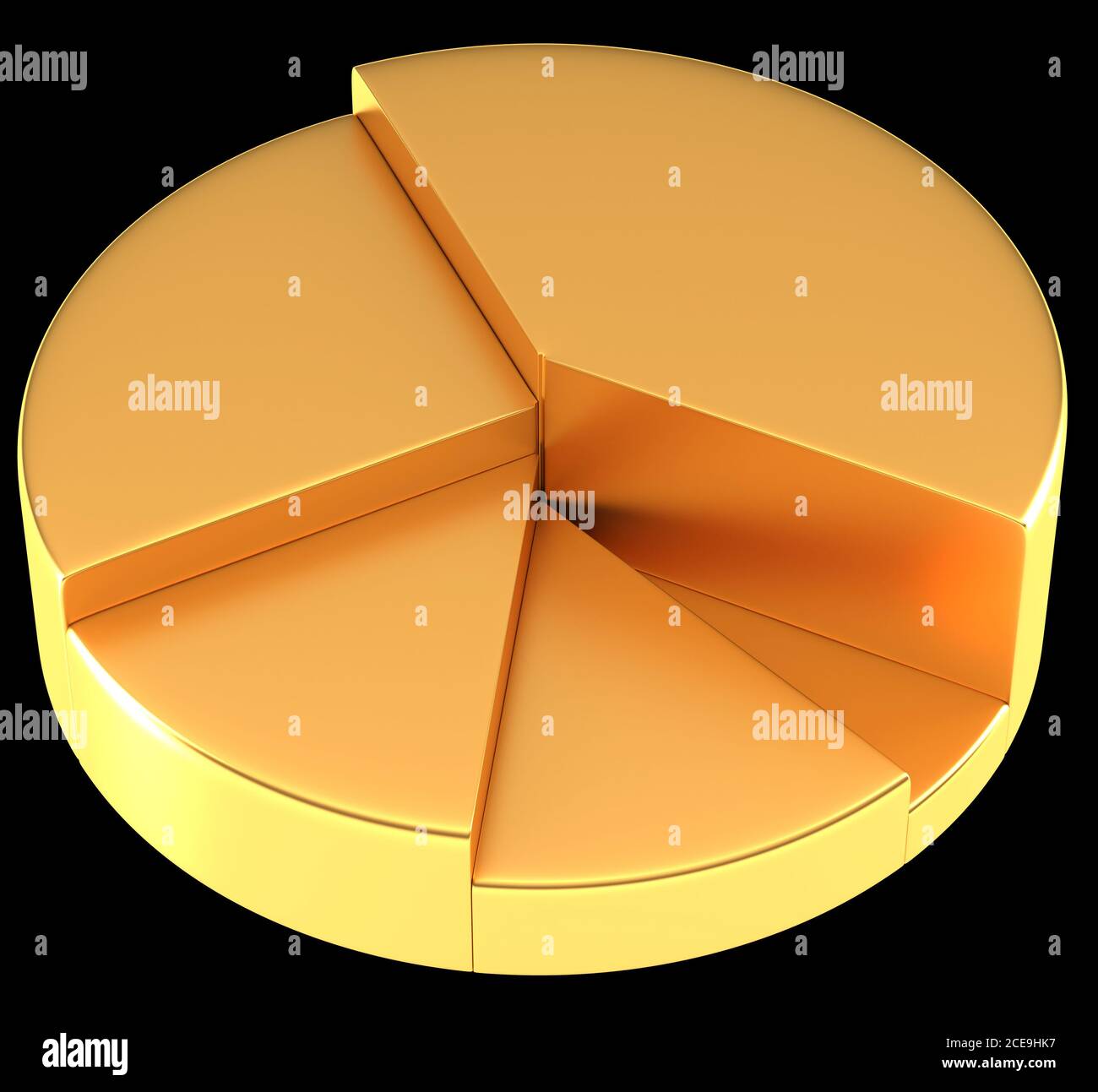 Graphique circulaire ou circulaire doré brillant Banque D'Images