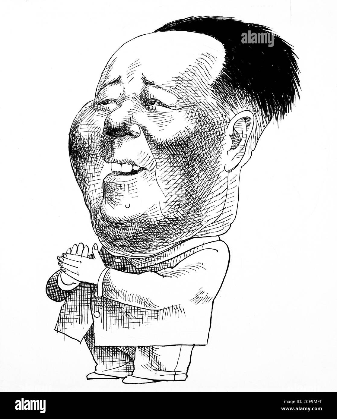 Caricature du président du parti communiste chinois Mao Zedong, vers 1961 Banque D'Images