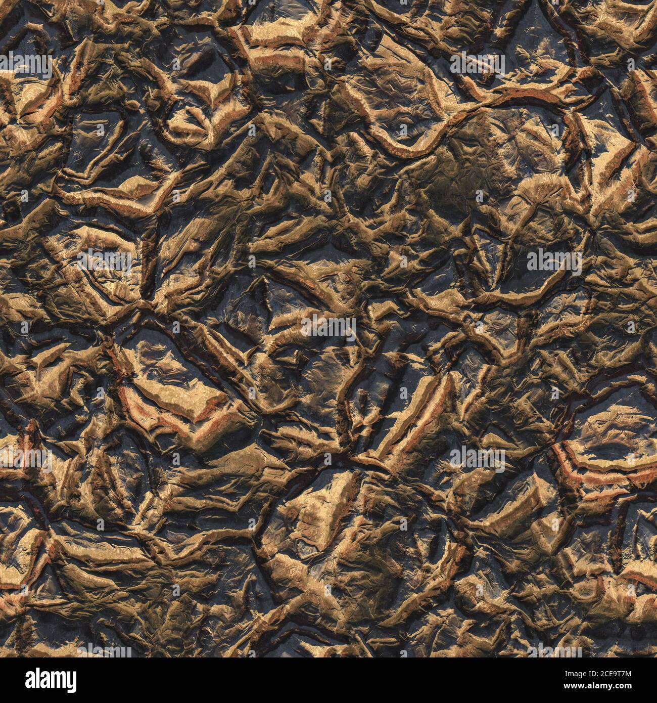 Vue aérienne de l'avion d'air sandy Brown et de montagnes nature seamless texture background illustration Banque D'Images