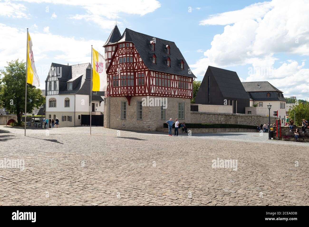 Résidence épiscopale et maintenant Centre diocésain St Nicholas de Limbourg an der Lahn, Hesse, Allemagne Banque D'Images