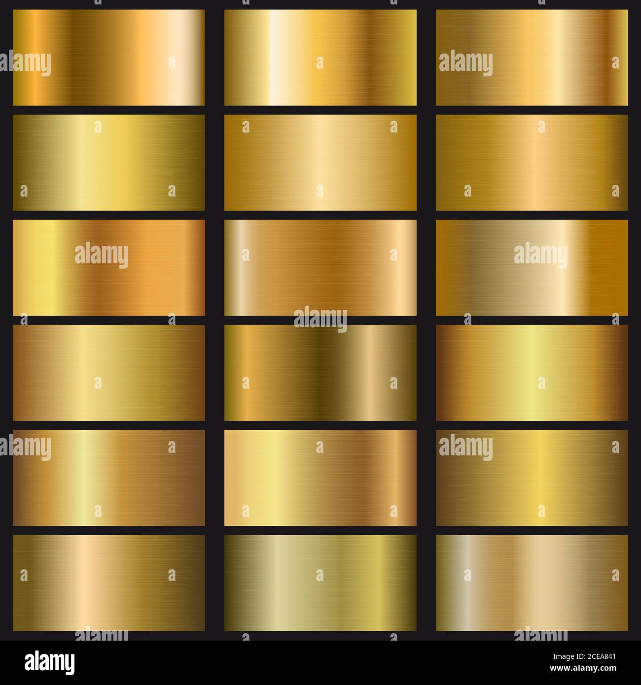 Ensemble de texture de dégradé d'or. Illustration vectorielle Illustration de Vecteur