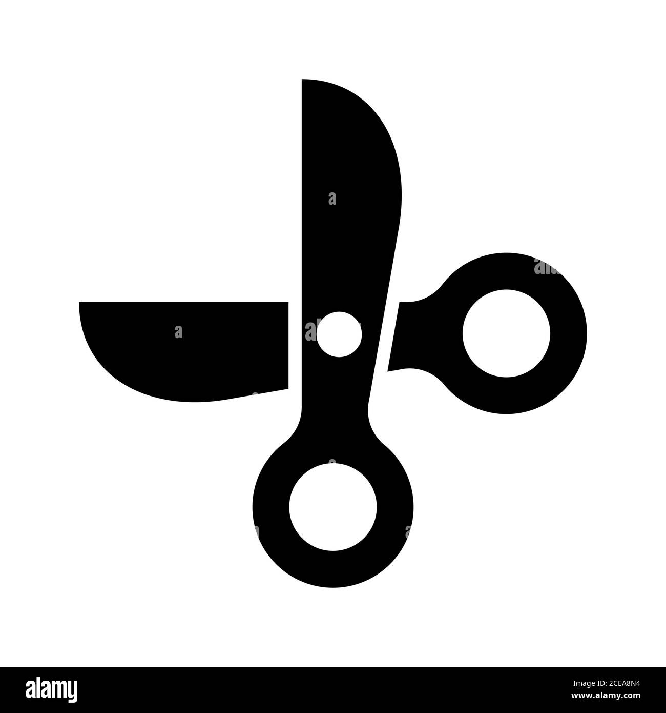 Icône en forme de ciseaux symbole de silhouette noir outil de coupe illustration vectorielle Illustration de Vecteur