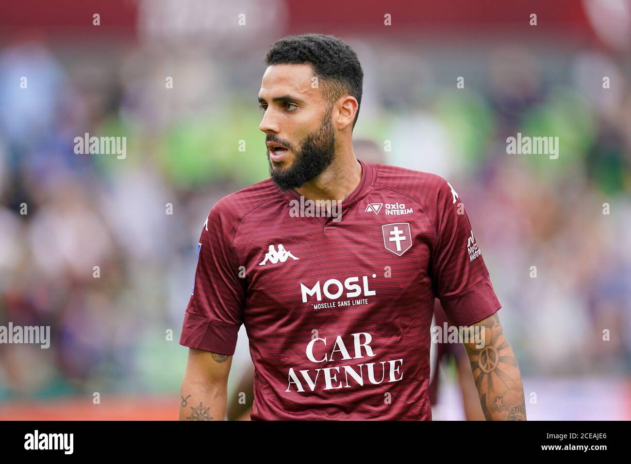 METZ, FRANCE - AOÛT 30 : Dylan Bronn de Metz pendant le match entre le FC Metz et AS Monaco le 30 août 2020 à Metz, pays-Bas. *** Légende locale *** Dylan Bronn Banque D'Images