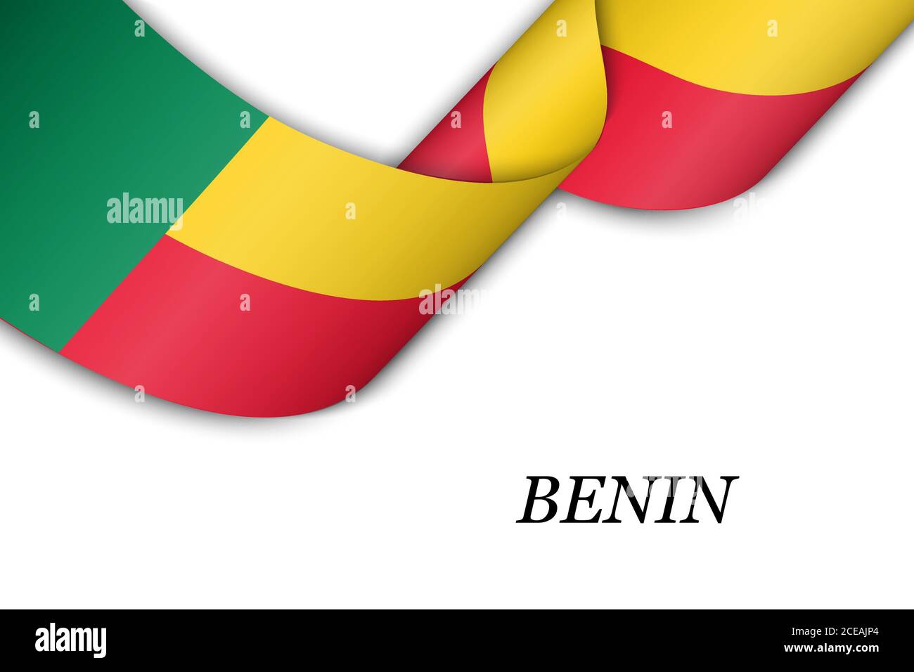 Forme un ruban ou une bannière avec un drapeau du Bénin. Modèle pour la conception de l'affiche de la fête de l'indépendance Illustration de Vecteur Forme un ruban ou une bannière avec un drapeau du Bénin. Modèle pour la conception de l'affiche de la fête de l'indépendance Illustration de Vecteur