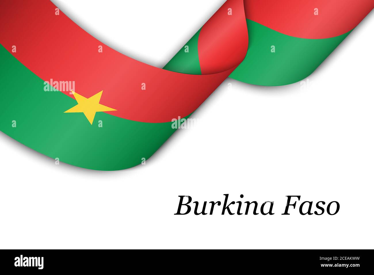 Ruban ou bannière agitant avec drapeau du Burkina Faso. Illustration de Vecteur