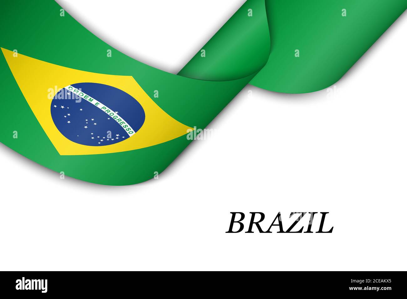 Ruban de tissage ou bannière avec drapeau du Brésil Illustration de Vecteur