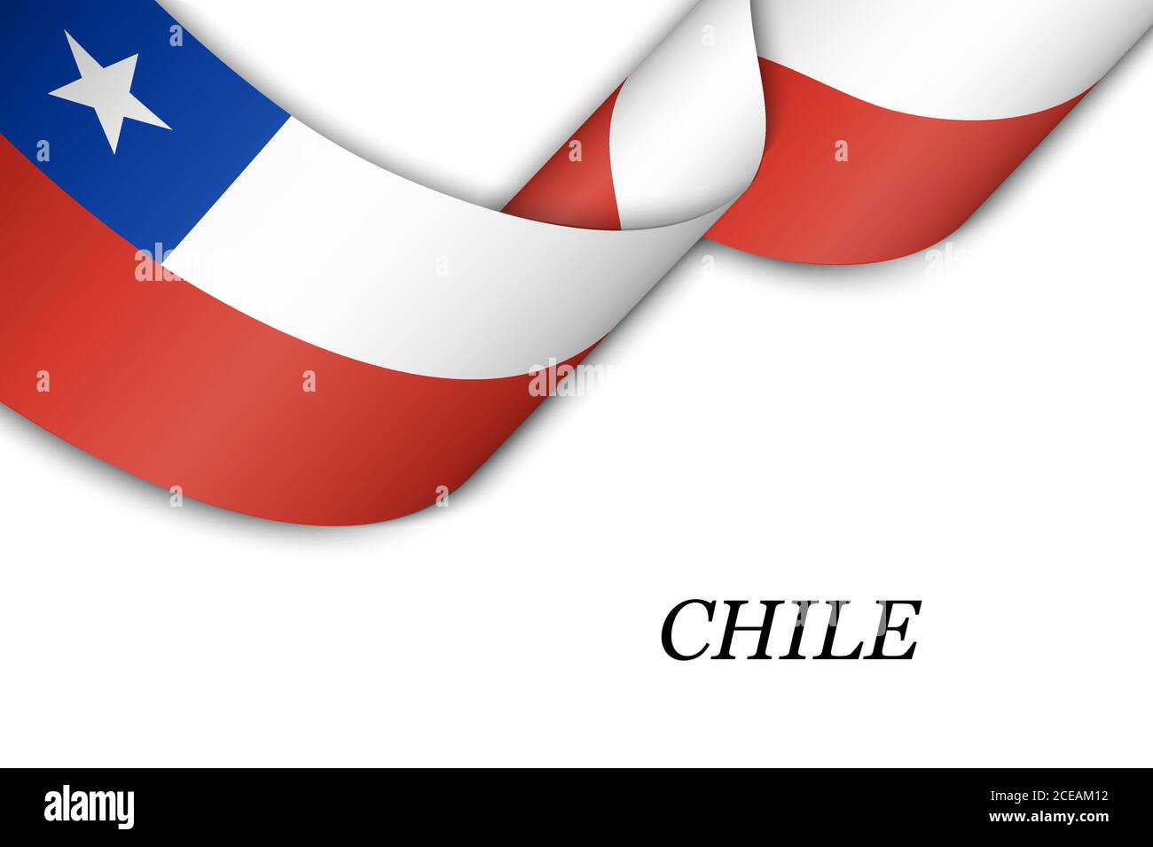 Ruban ou bannière agitant avec drapeau du Chili Illustration de Vecteur