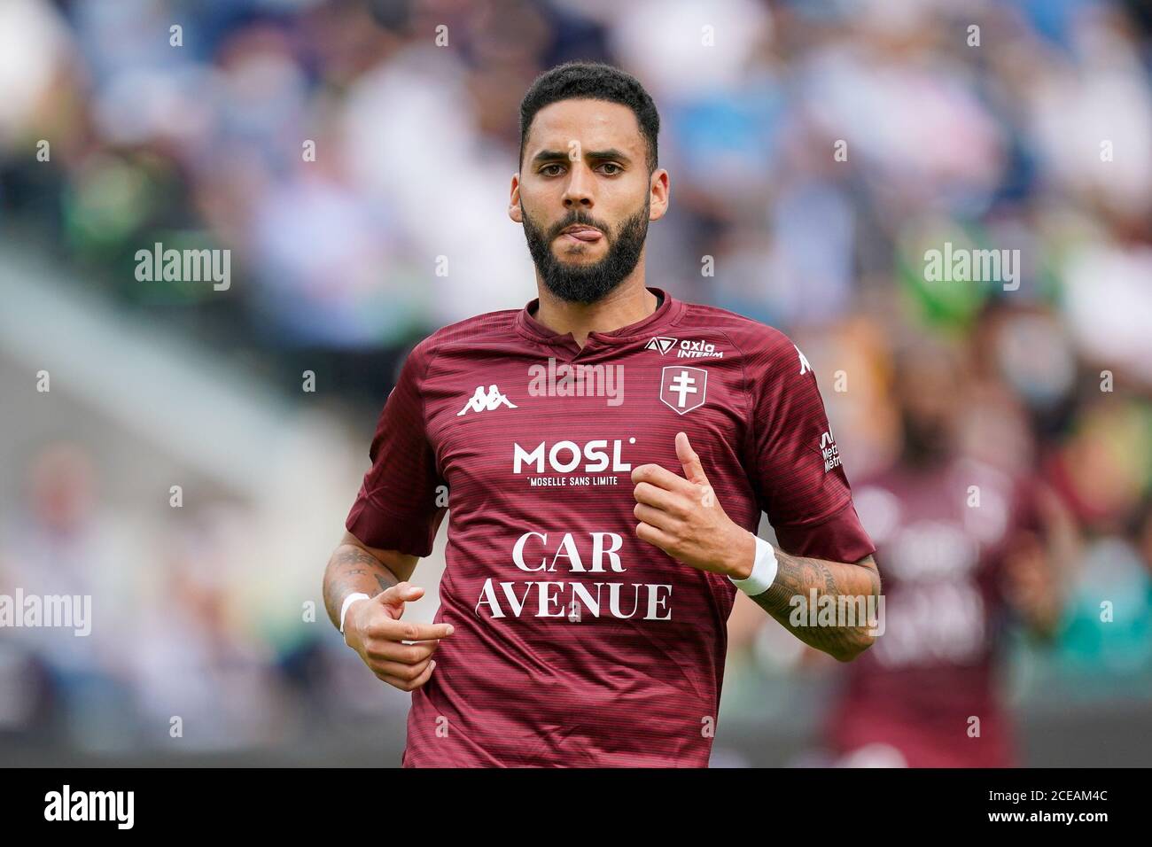 METZ, FRANCE - AOÛT 30 : Dylan Bronn de Metz pendant le match entre le FC Metz et AS Monaco le 30 août 2020 à Metz, pays-Bas. *** Légende locale *** Dylan Bronn Banque D'Images