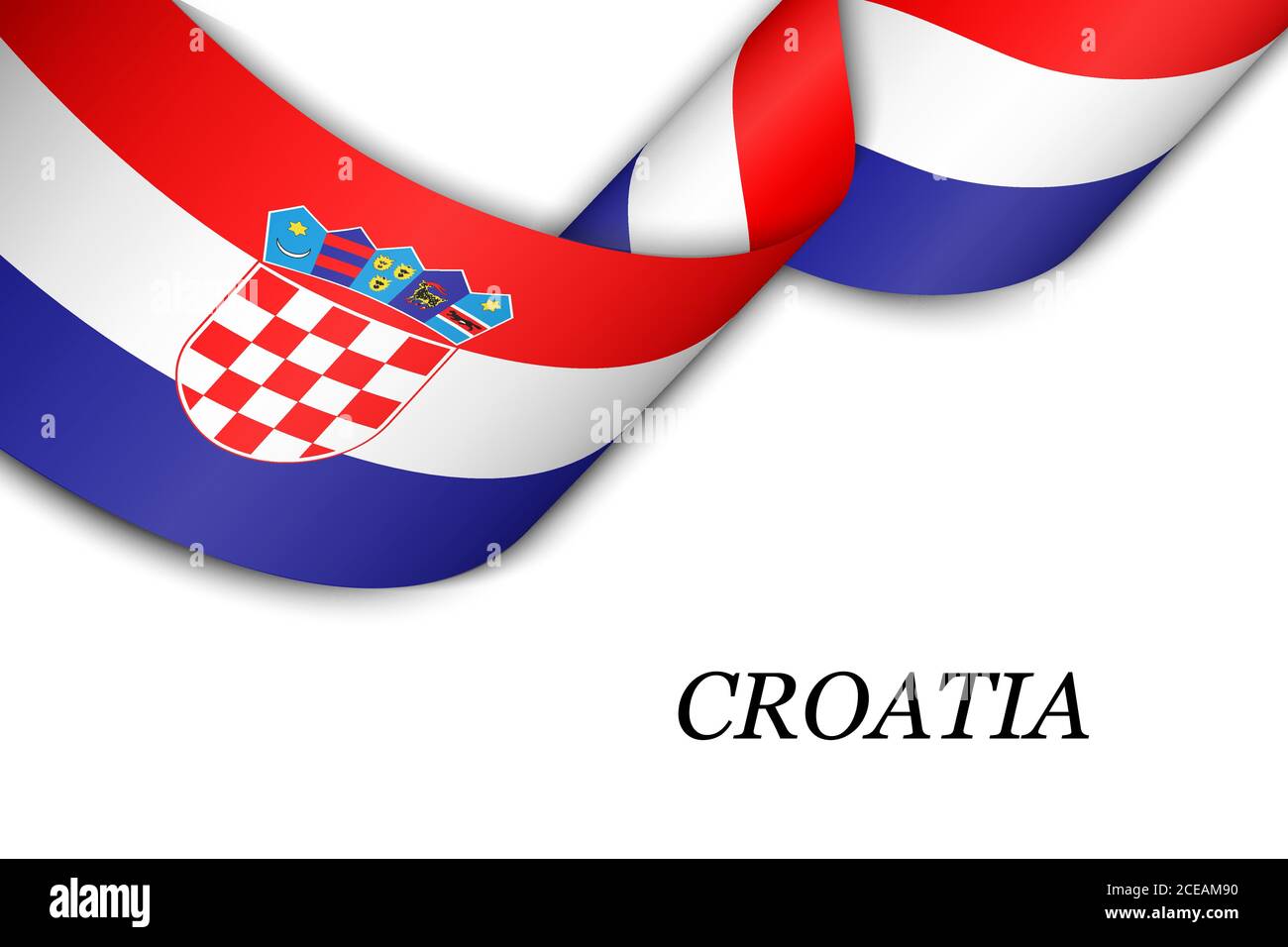 Ruban de tissage ou bannière avec drapeau de Croatie Illustration de Vecteur