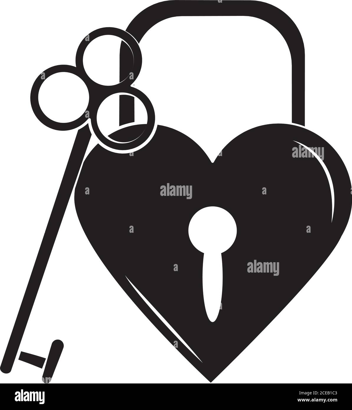 Tatouage Cadenas Coeur Et Clé cadenas en forme de tatouage boho minimaliste en forme de coeur et d'art de  silhouette clé icône sur l'illustration vectorielle d'arrière-plan blanc  Image Vectorielle Stock - Alamy