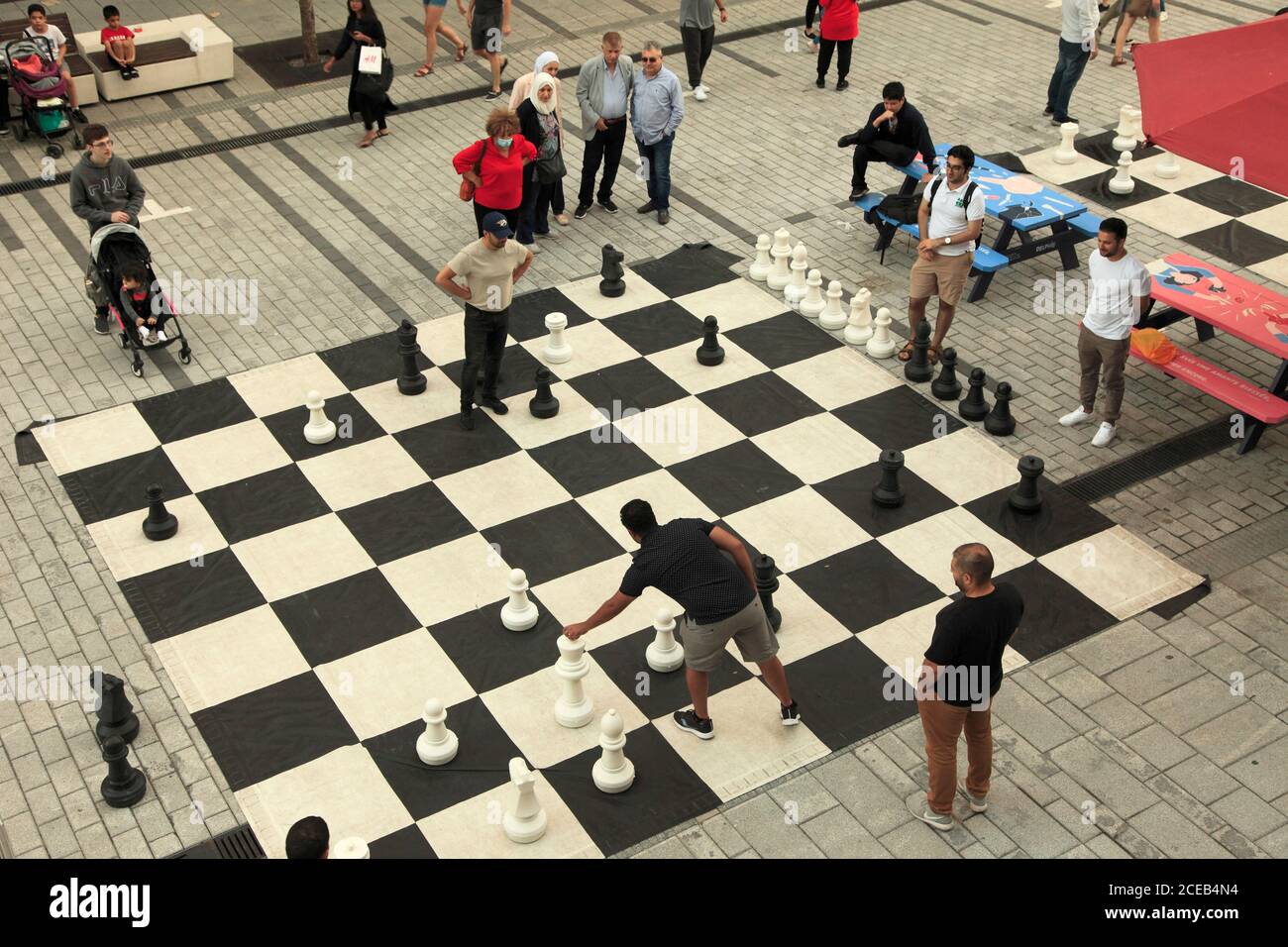 Canada, Québec, Montréal, jeu d'échecs de rue, joueurs d'échecs, Banque D'Images