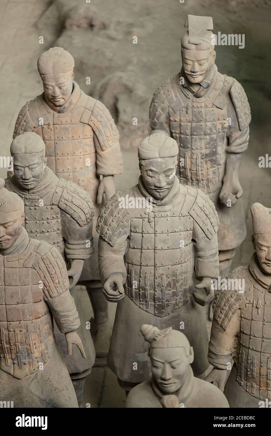 Détail de guerriers de terre cuite de Xian, Chine Banque D'Images