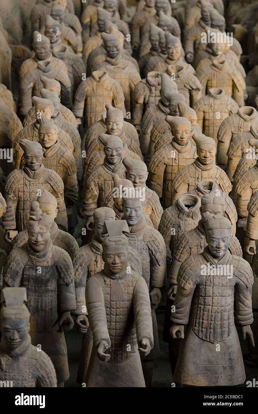 Guerriers de terre cuite de Xian, Chine marche Banque D'Images