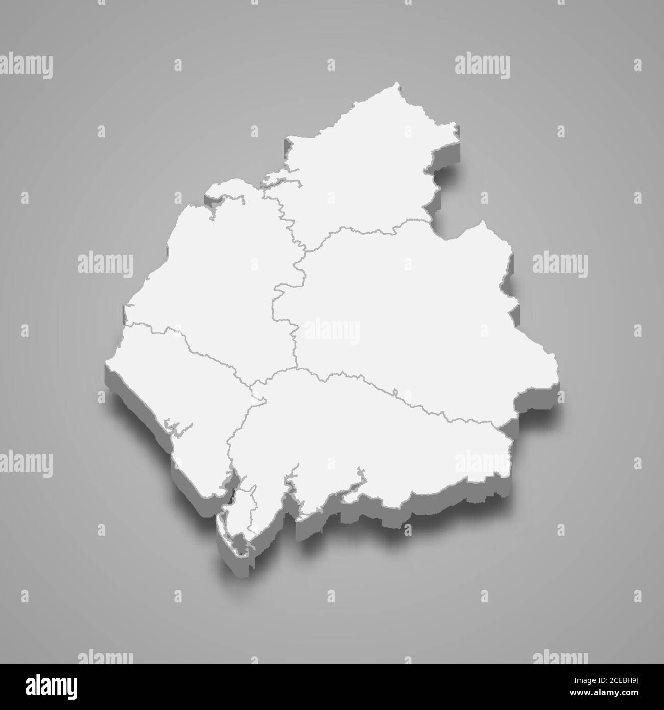 La carte 3d de Cumbria est un comté cérémonial d'Angleterre Illustration de Vecteur