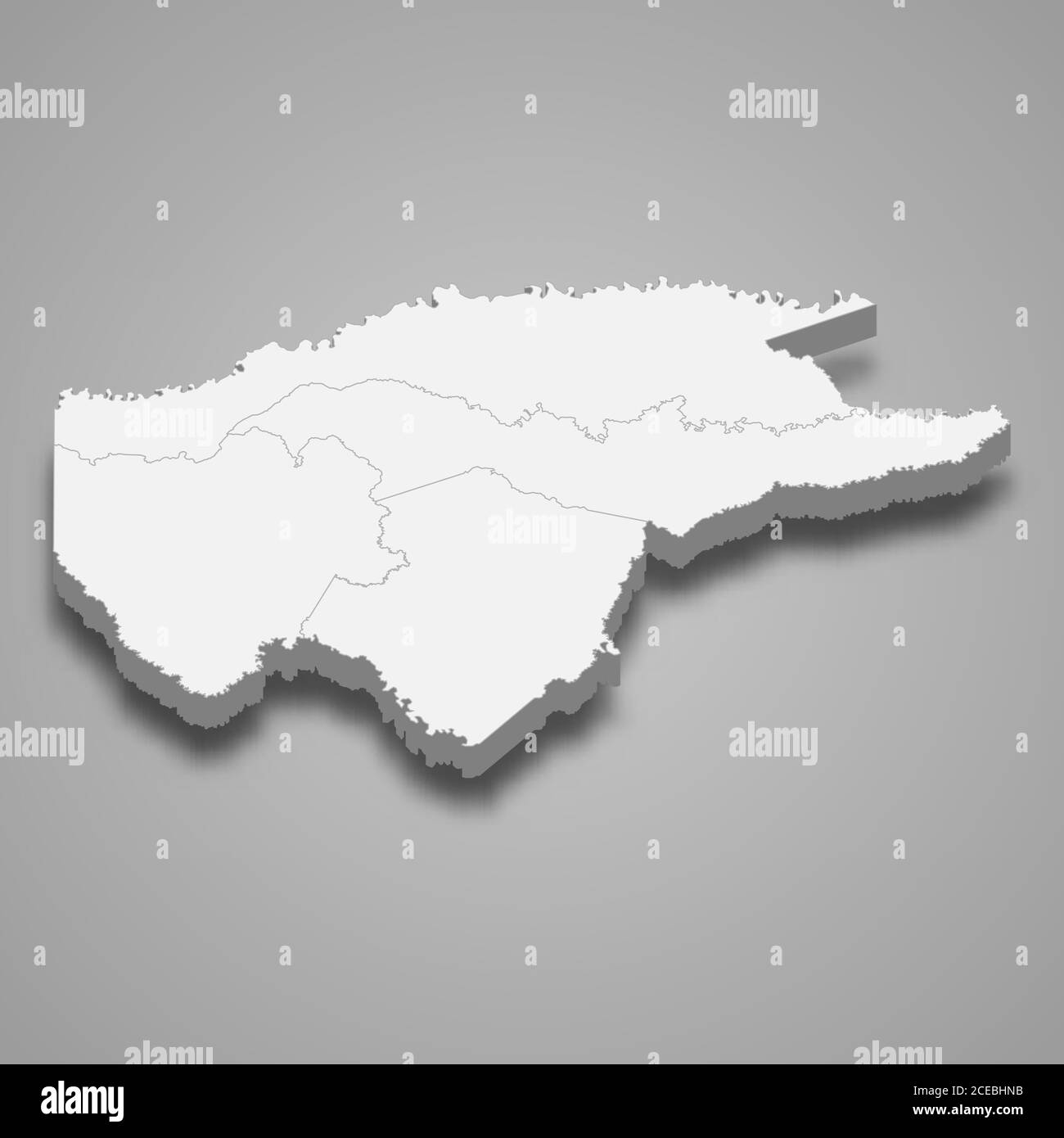 La carte 3d de Guaviare est un département de la Colombie Illustration de Vecteur