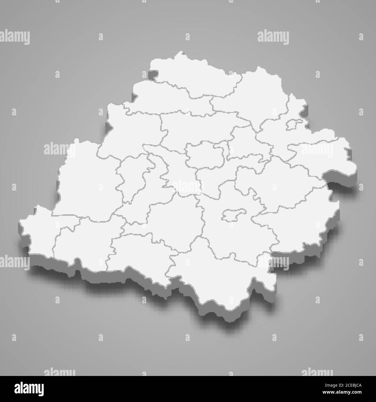 Carte 3d de Lodz voïvodeship est une province de Pologne, Illustration de Vecteur