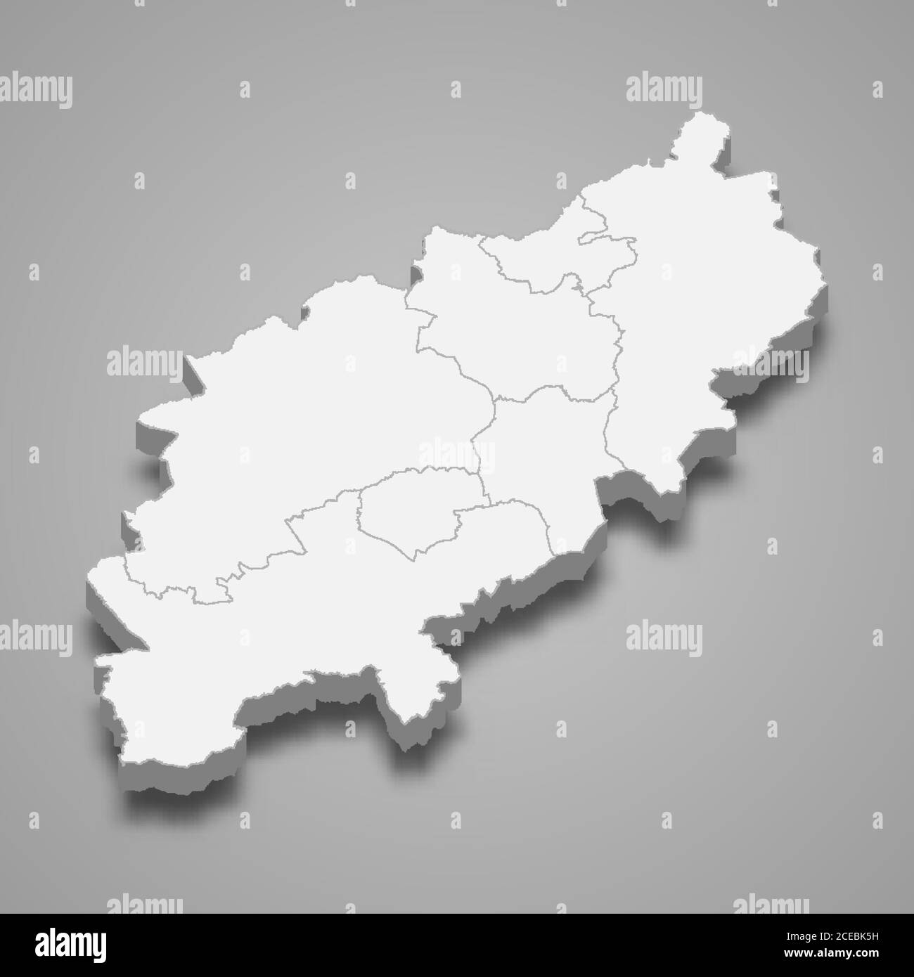 La carte 3d de Northamptonshire est un comté cérémoniel d'Angleterre Illustration de Vecteur