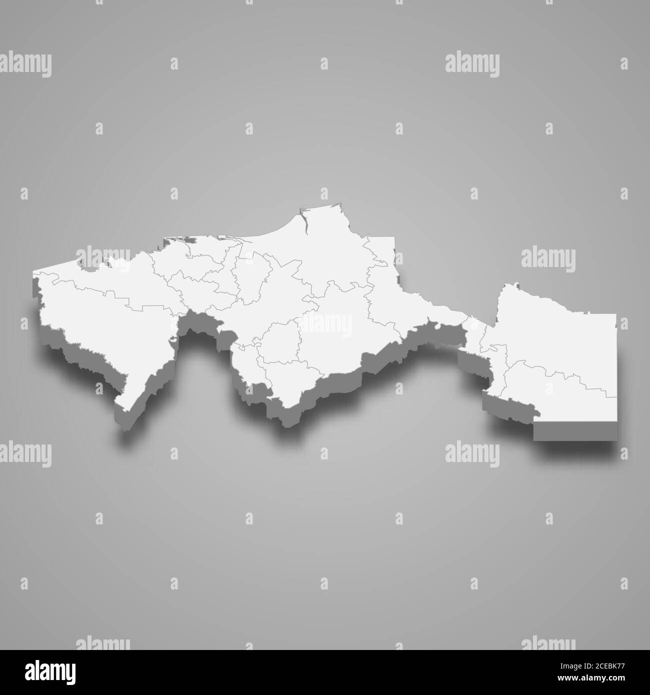 Carte 3d de Tabasco est un état du Mexique, Illustration de Vecteur