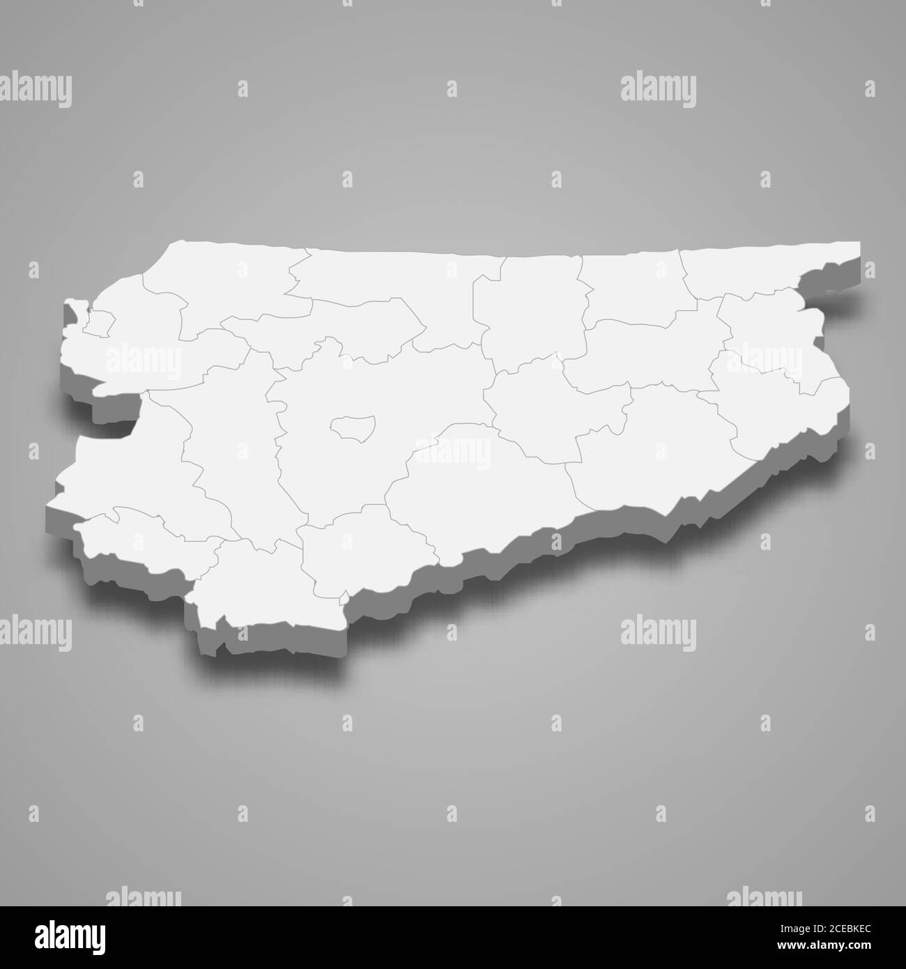 Carte 3d de Warmia-Masuria voïvodeship est une province de Pologne, Illustration de Vecteur