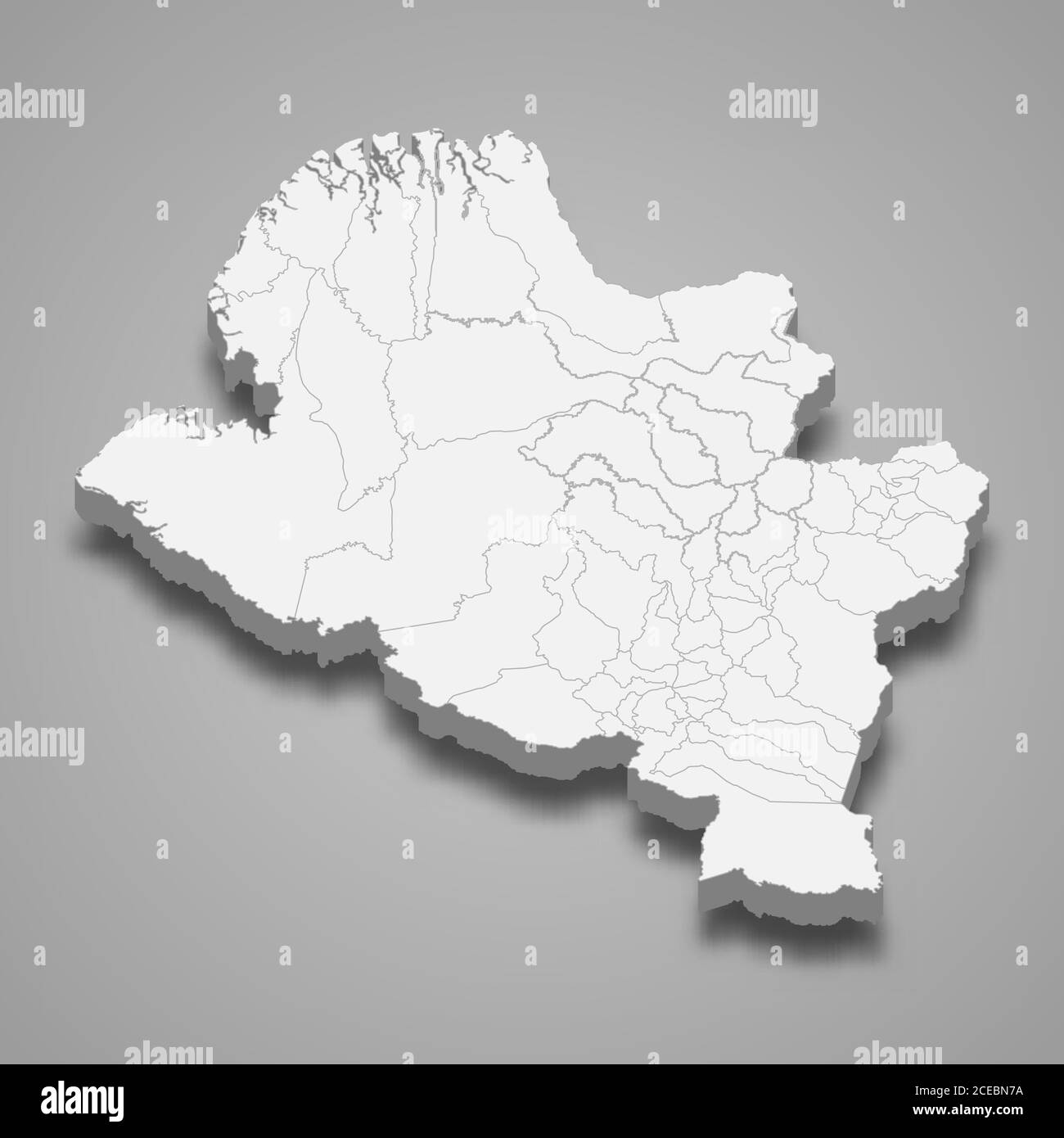 Carte 3d de Narino est un département de Colombie Illustration de Vecteur