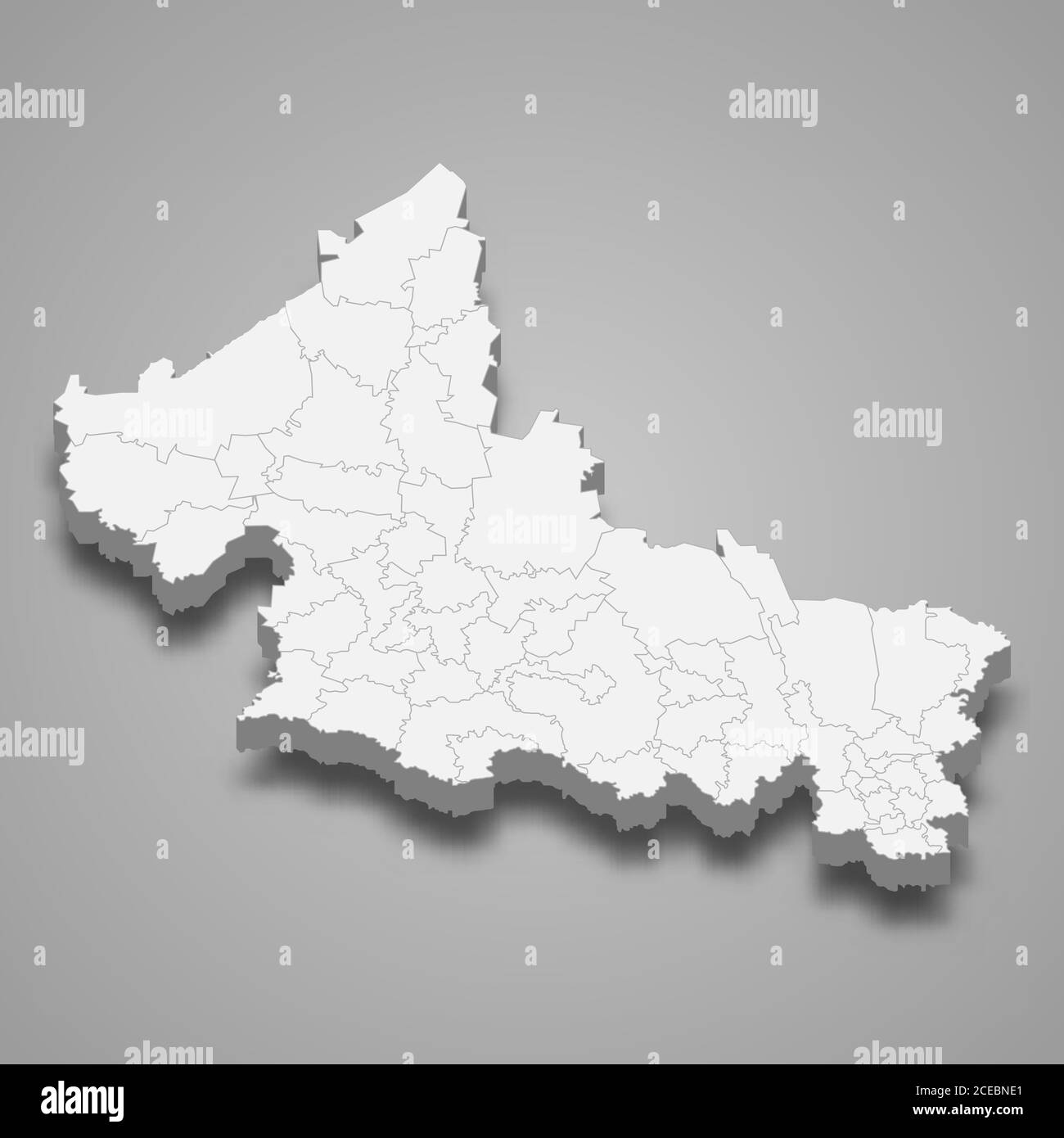 Carte 3d de San Luis Potosi est un état du Mexique, Illustration de Vecteur