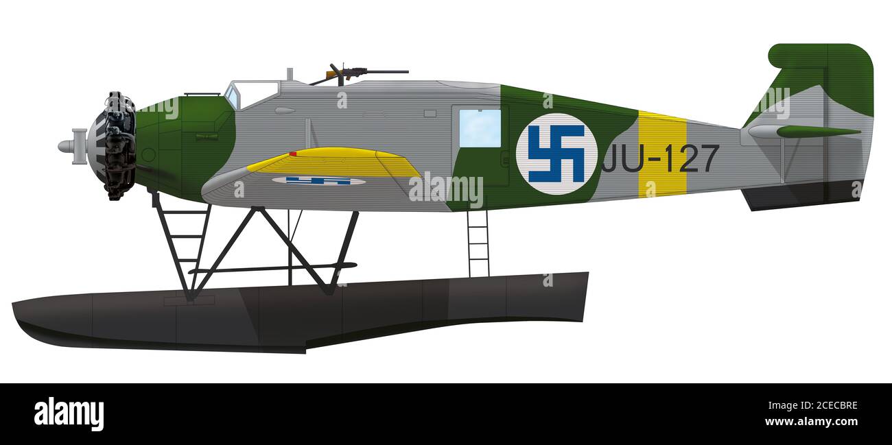 Junkers K 43fa (JU-127) de la Force aérienne finlandaise 3/llv 15 (3e vol du 15e Escadron), continuation War Banque D'Images
