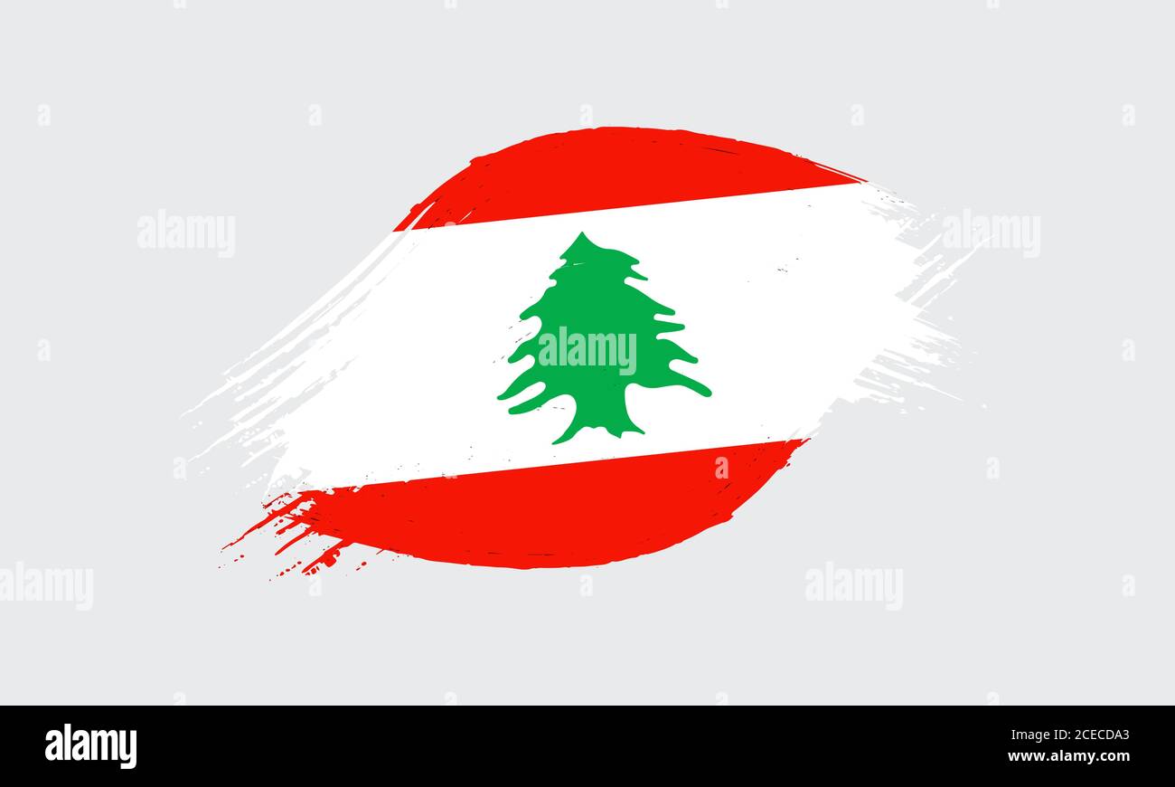 Drapeau du Liban fond de trait de pinceau Illustration de Vecteur